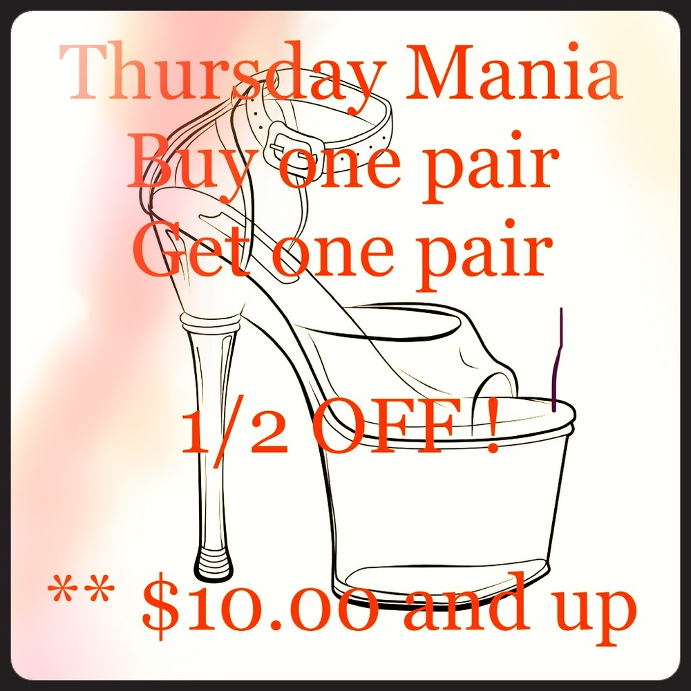 Thursday SHOE Mania **Bogo 1/2 off**